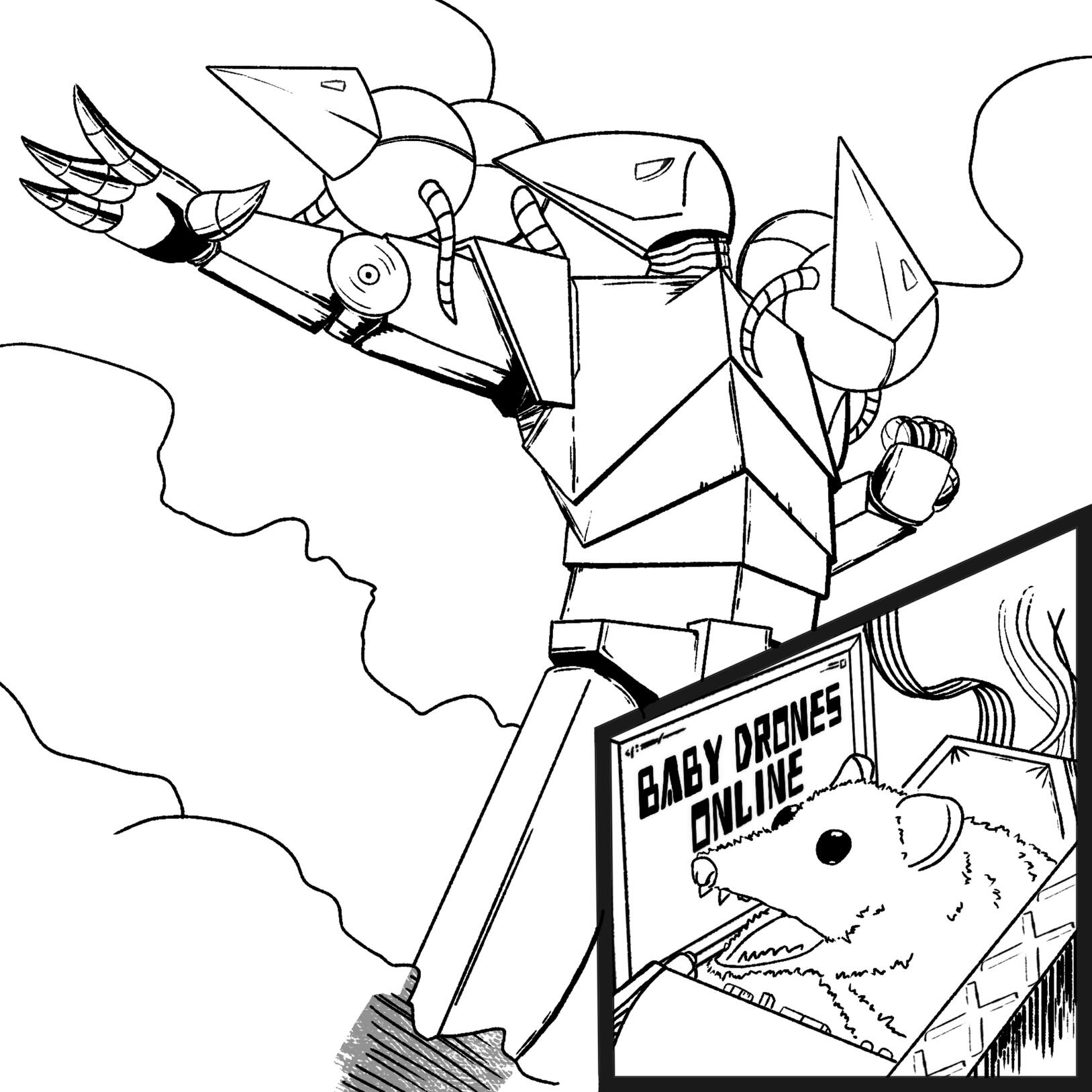 Baby drones activate inks; all